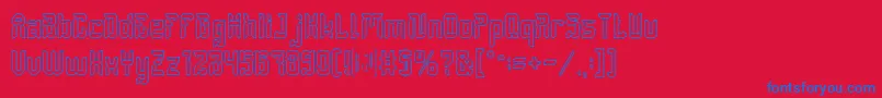 DayakShieldHollow Font – Blue Fonts on Red Background