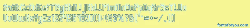 DayakShieldHollow Font – Blue Fonts on Yellow Background