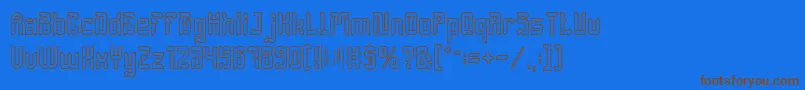 DayakShieldHollow Font – Brown Fonts on Blue Background