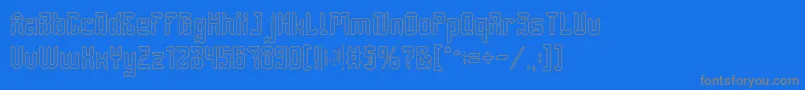 DayakShieldHollow Font – Gray Fonts on Blue Background