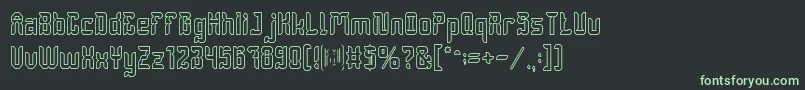 DayakShieldHollow-fontti – vihreät fontit mustalla taustalla