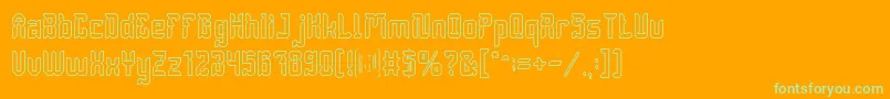 DayakShieldHollow Font – Green Fonts on Orange Background