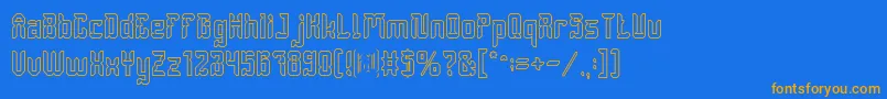 DayakShieldHollow Font – Orange Fonts on Blue Background