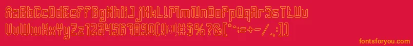 DayakShieldHollow Font – Orange Fonts on Red Background