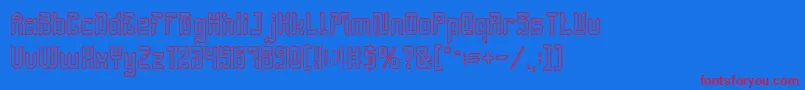 DayakShieldHollow Font – Red Fonts on Blue Background