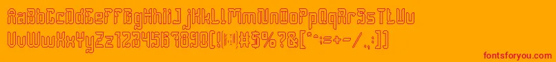 DayakShieldHollow Font – Red Fonts on Orange Background