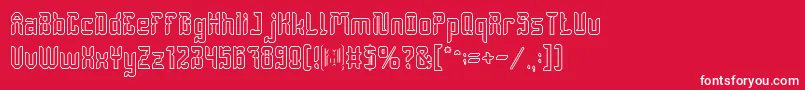 フォントDayakShieldHollow – 赤い背景に白い文字