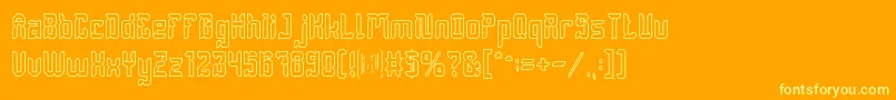DayakShieldHollow Font – Yellow Fonts on Orange Background