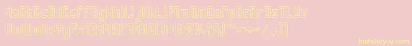 DayakShieldHollow Font – Yellow Fonts on Pink Background