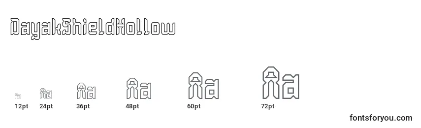 DayakShieldHollow Font Sizes