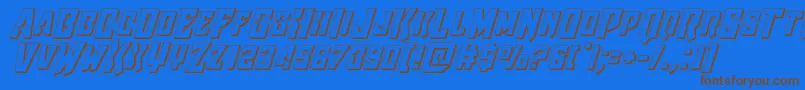 Raidercrusader3D-Schriftart – Braune Schriften auf blauem Hintergrund