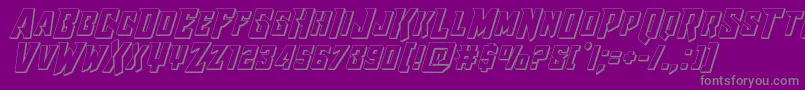 Raidercrusader3D-Schriftart – Graue Schriften auf violettem Hintergrund