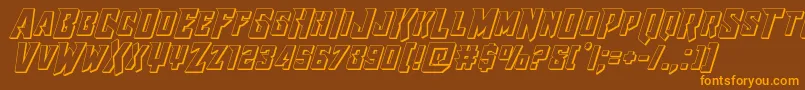 Raidercrusader3D Font – Orange Fonts on Brown Background