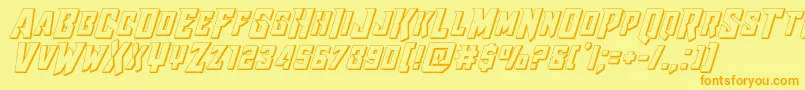 Raidercrusader3D Font – Orange Fonts on Yellow Background