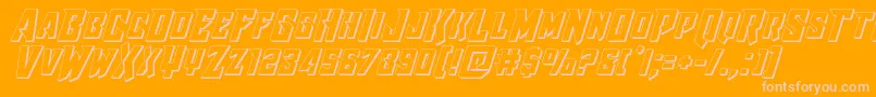 Raidercrusader3D-Schriftart – Rosa Schriften auf orangefarbenem Hintergrund