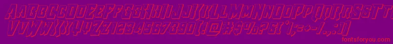 Raidercrusader3D Font – Red Fonts on Purple Background