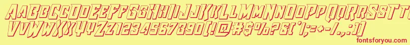 Raidercrusader3D Font – Red Fonts on Yellow Background