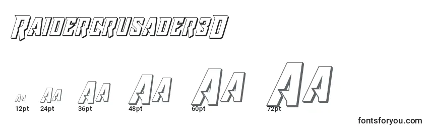 Размеры шрифта Raidercrusader3D