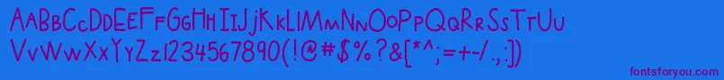 Kbupinsmoke Font – Purple Fonts on Blue Background