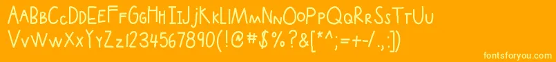 Kbupinsmoke Font – Yellow Fonts on Orange Background