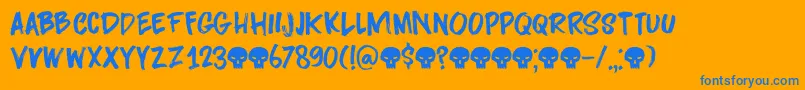 DarknessRisingDemo Font – Blue Fonts on Orange Background