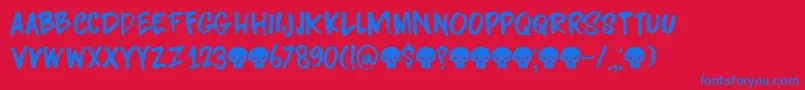 DarknessRisingDemo Font – Blue Fonts on Red Background