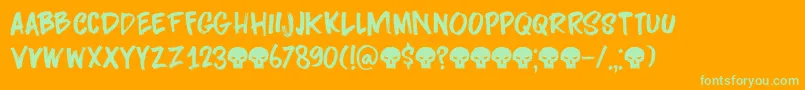 DarknessRisingDemo Font – Green Fonts on Orange Background