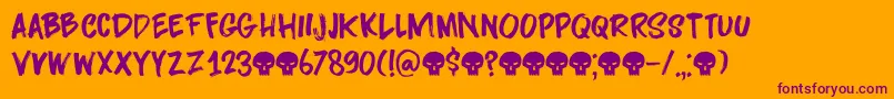 DarknessRisingDemo Font – Purple Fonts on Orange Background