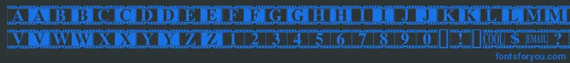 MovieTimes Font – Blue Fonts on Black Background