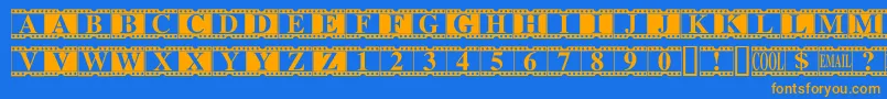 MovieTimes Font – Orange Fonts on Blue Background