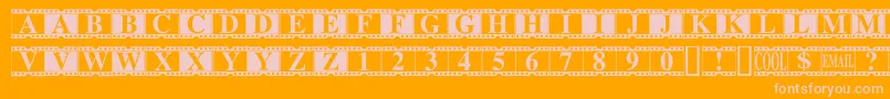 MovieTimes Font – Pink Fonts on Orange Background