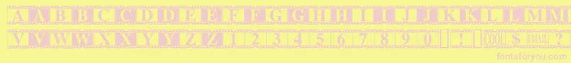 MovieTimes Font – Pink Fonts on Yellow Background