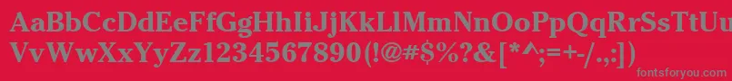 フォントCheltenhamitcteeBold – 赤い背景に灰色の文字