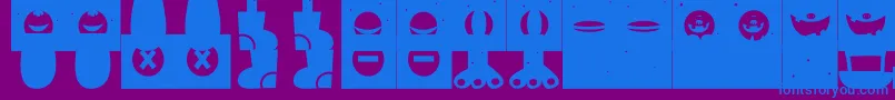 MonsterHappy Font – Blue Fonts on Purple Background