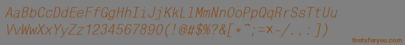 MonocondensedcttItalic Font – Brown Fonts on Gray Background