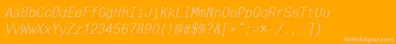 MonocondensedcttItalic Font – Pink Fonts on Orange Background
