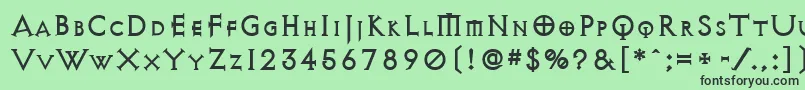 フォントAvqest – 緑の背景に黒い文字