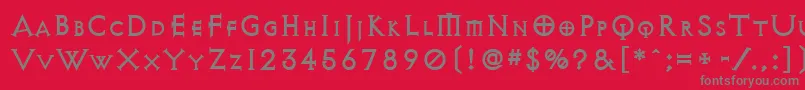 フォントAvqest – 赤い背景に灰色の文字