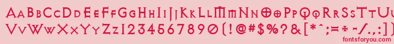 フォントAvqest – ピンクの背景に赤い文字