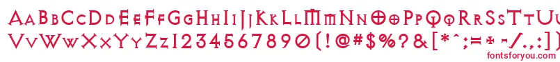 フォントAvqest – 白い背景に赤い文字