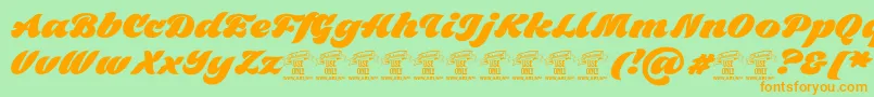 BlackfoxPersonaluseonly Font – Orange Fonts on Green Background