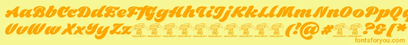 BlackfoxPersonaluseonly Font – Orange Fonts on Yellow Background