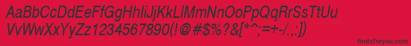 CyrveticaNarrowOblique Font – Black Fonts on Red Background