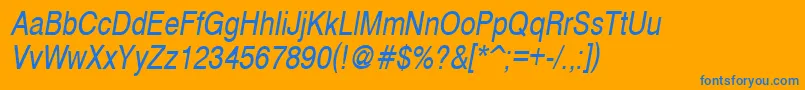 Police CyrveticaNarrowOblique – polices bleues sur fond orange