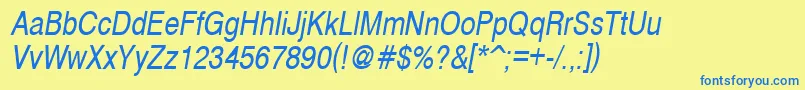 More about CyrveticaNarrowOblique Font CyrveticaNarrowOblique Font – Blue Fonts on Yellow Background