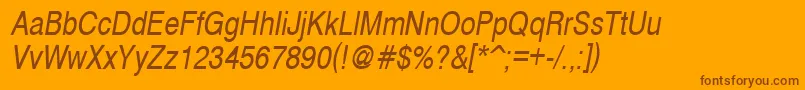 More about CyrveticaNarrowOblique Font CyrveticaNarrowOblique Font – Brown Fonts on Orange Background