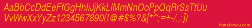 CyrveticaNarrowOblique Font – Orange Fonts on Red Background