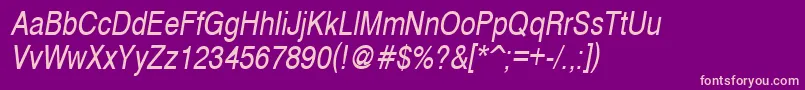 CyrveticaNarrowOblique Font – Pink Fonts on Purple Background