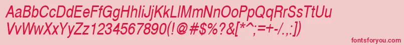 CyrveticaNarrowOblique Font – Red Fonts on Pink Background