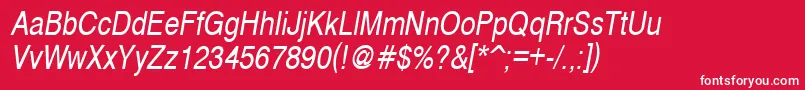 CyrveticaNarrowOblique Font – White Fonts on Red Background